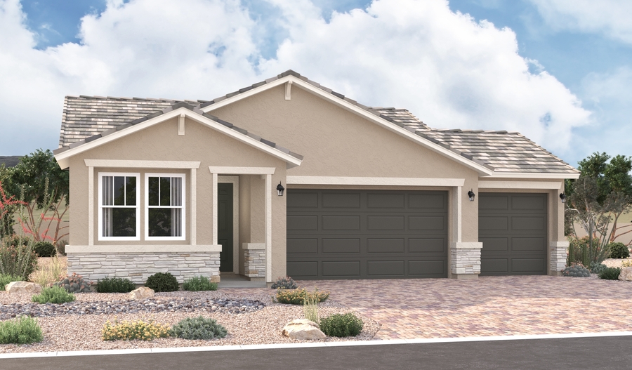 Elevation B of the Emerald floor plan