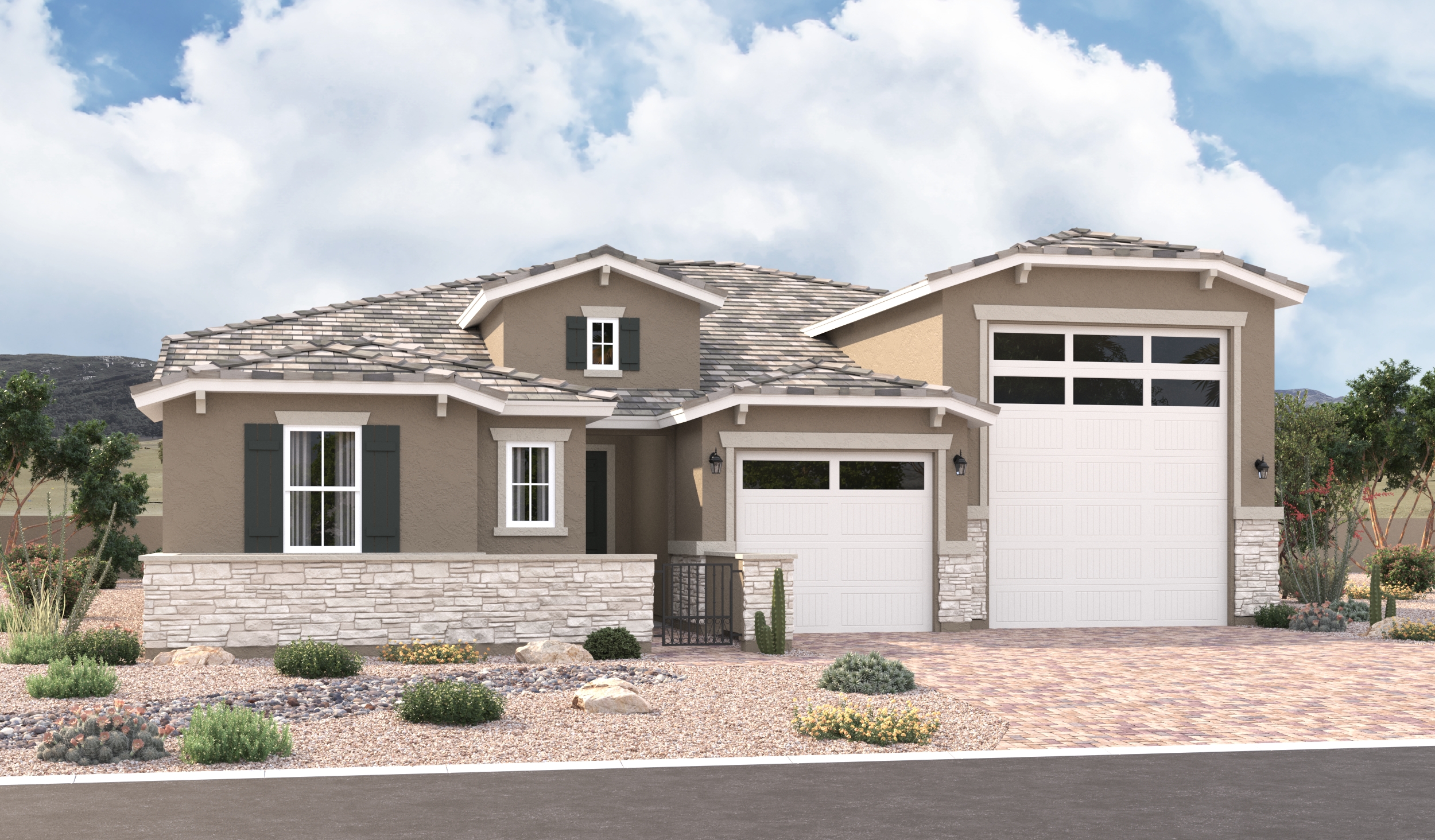Elevation B of the Deacon floor plan