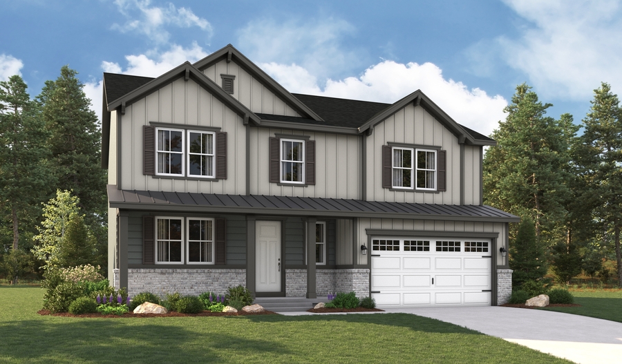 Elevation E of the Charlotte floor plan