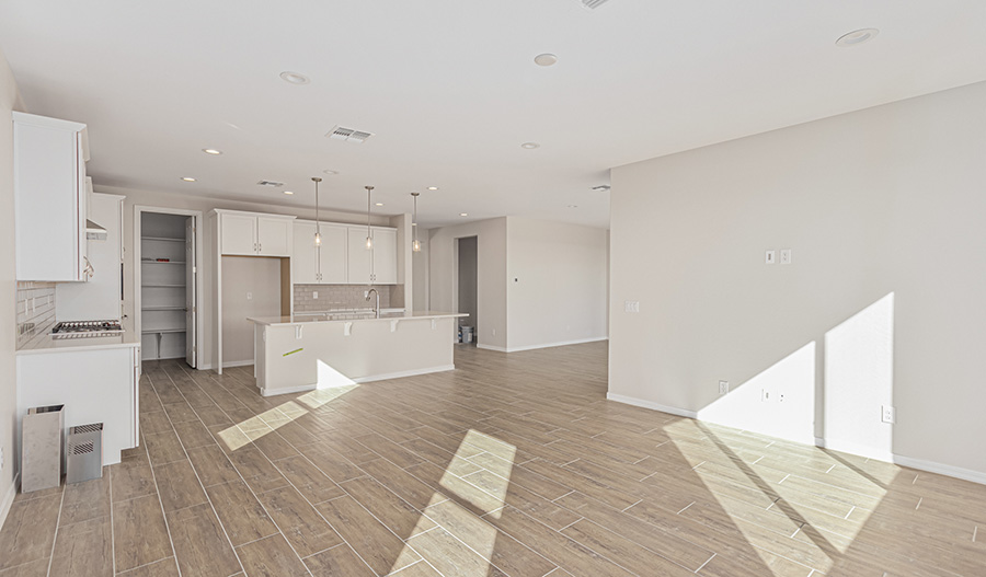 Kitchen and Great Room of the Deacon floor plan