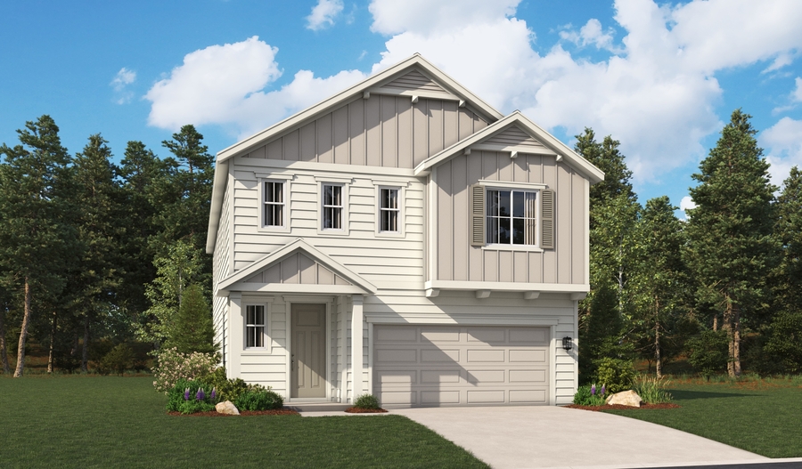 Elevation A of the Laurel floor plan