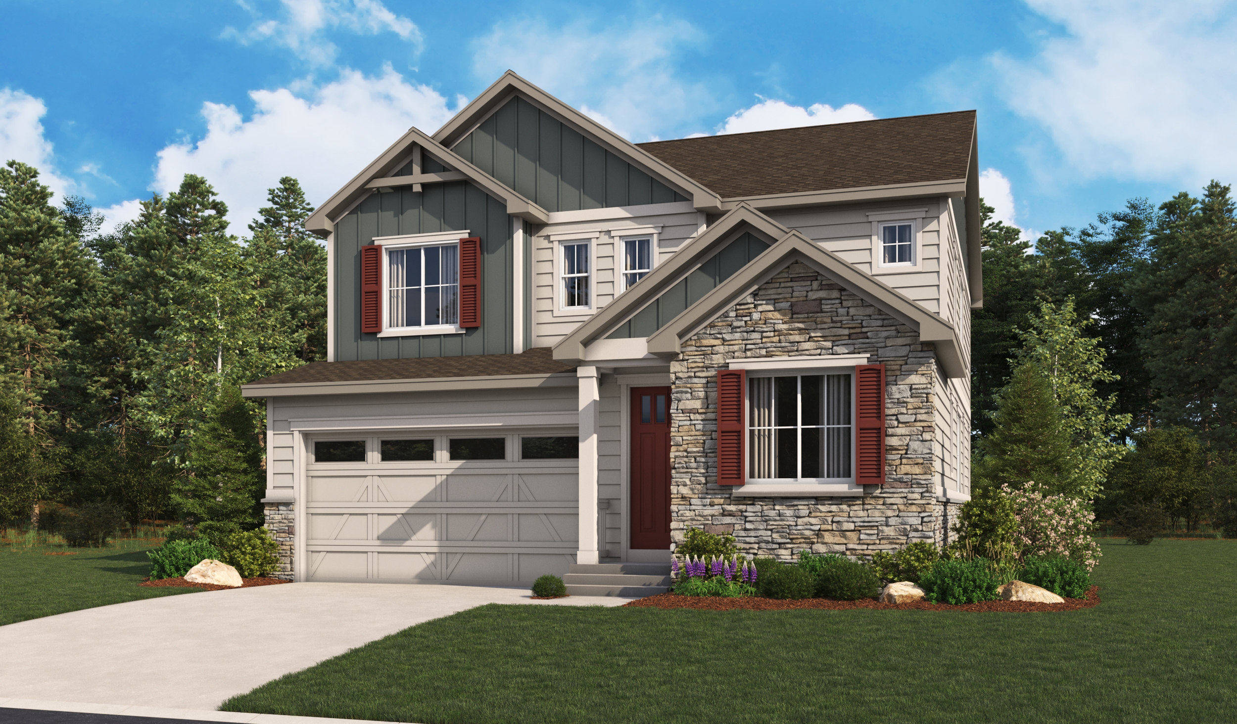 Elevation B of the Foster floor plan