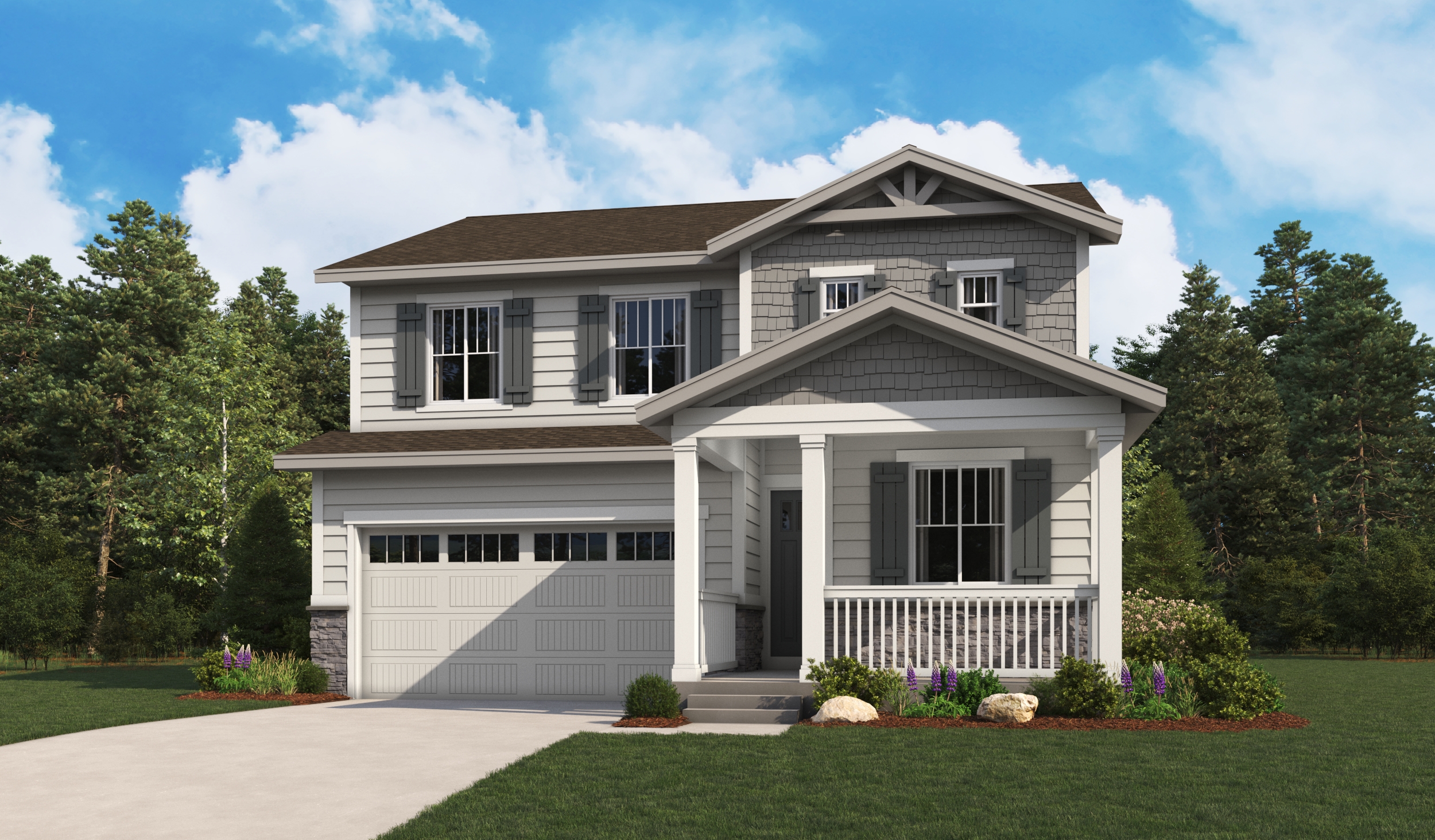 Elevation B of the Pearl floor plan