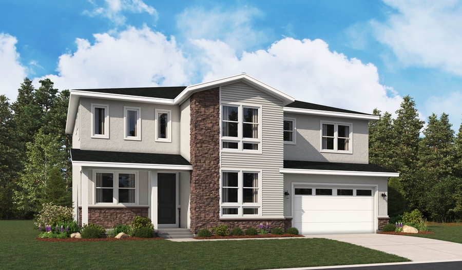 Elevation B of the Presley floor plan
