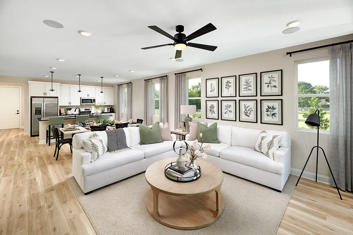 Relaxing living room with a large couch