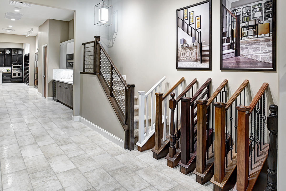 Display of stair railing samples