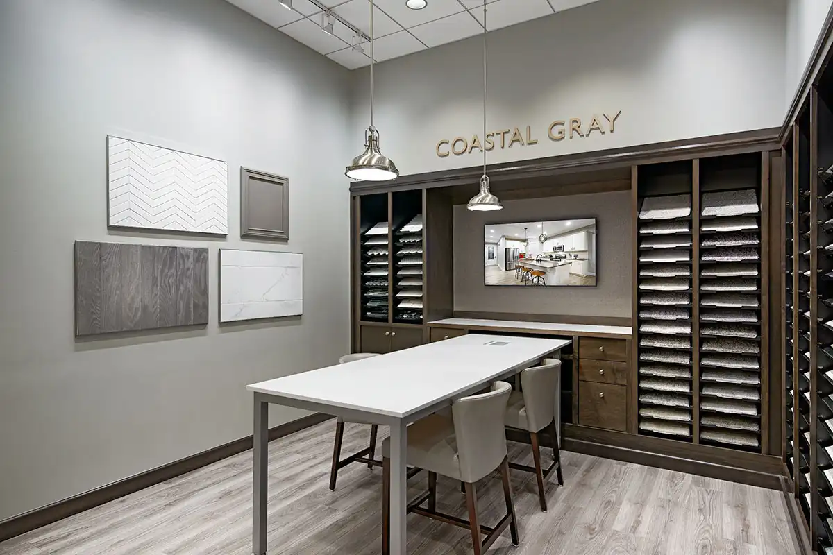 Home Gallery room with Coastal Gray color studio samples